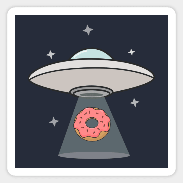 Kawaii UFO Donut Abduction T-Shirt Sticker by happinessinatee